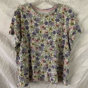 Floral Print T-Shirt in Pastels